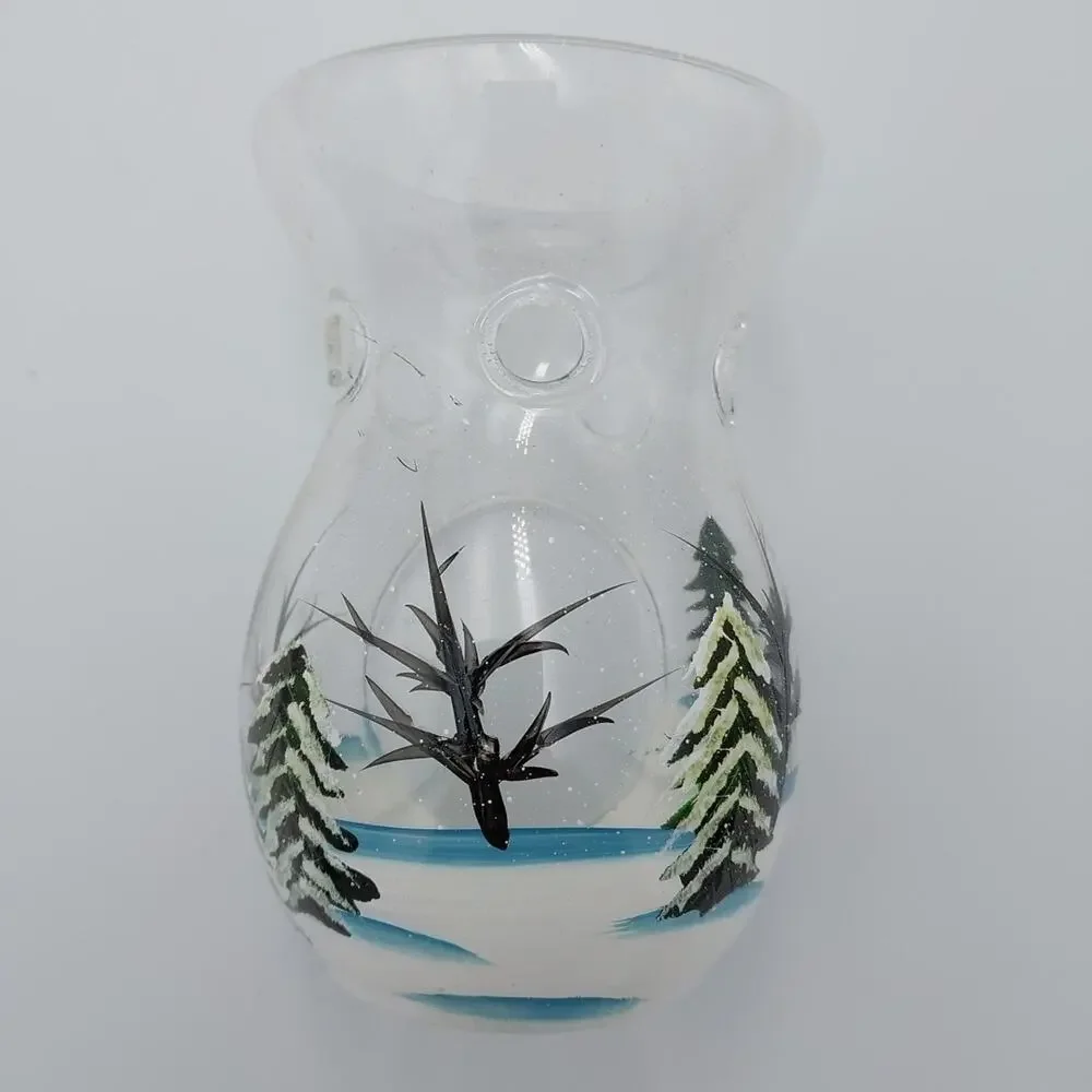 Yankee Candle Winter Glass‎ tart warmer Christmas trees snow